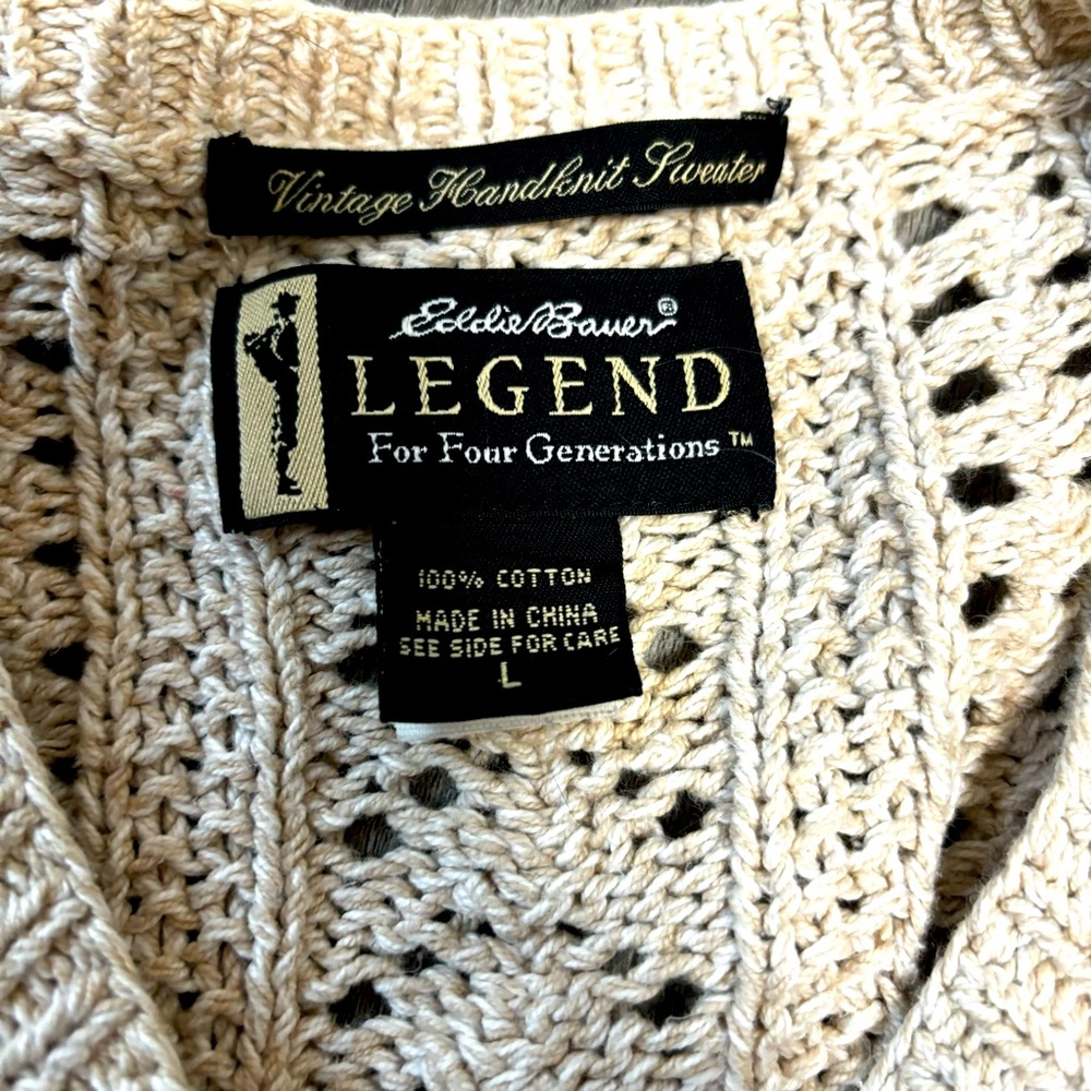 Limited edition Eddie Bauer Legend For Four Generations vintage cardigan.